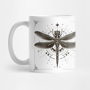 Black and White Steampunk Dragonfly Mug